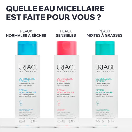 EAU MICELLAIRE THERMALE –  PEAUX MIXTES À GRASSES